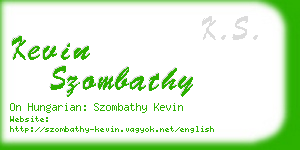 kevin szombathy business card